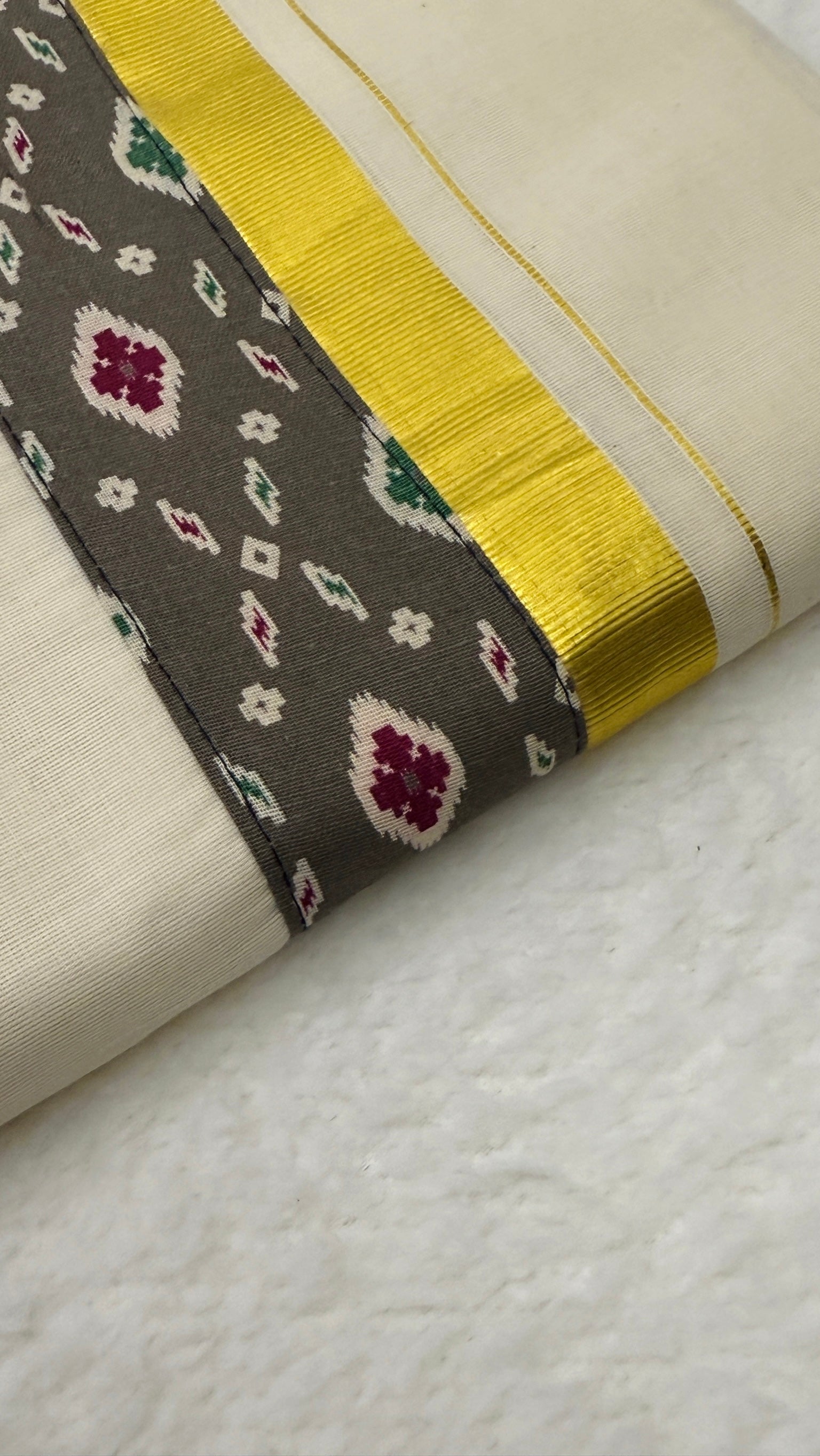 Ajrakh Grey Kurta and Mundu
